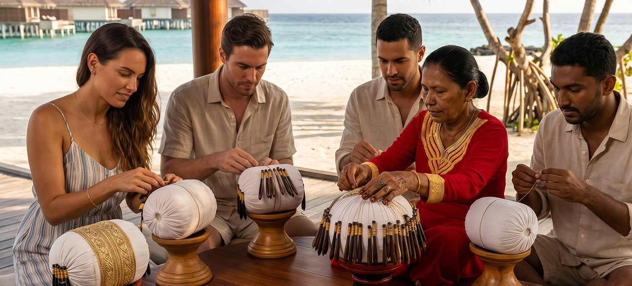Maldivian performers in traditional dress